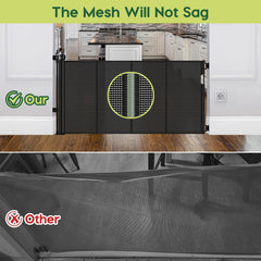 HEELALBABY 55-wide gate has no bottom bar, reducing trip risk.