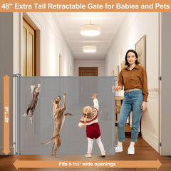 HEELALBABY retractable gate rolled up for compact storage