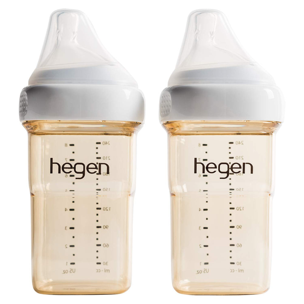 Hegen easy-to-clean anti-colic bottle 8oz with spill-free closure.
