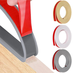 HeiPen gray u-shape edge banding protects desk edges.
