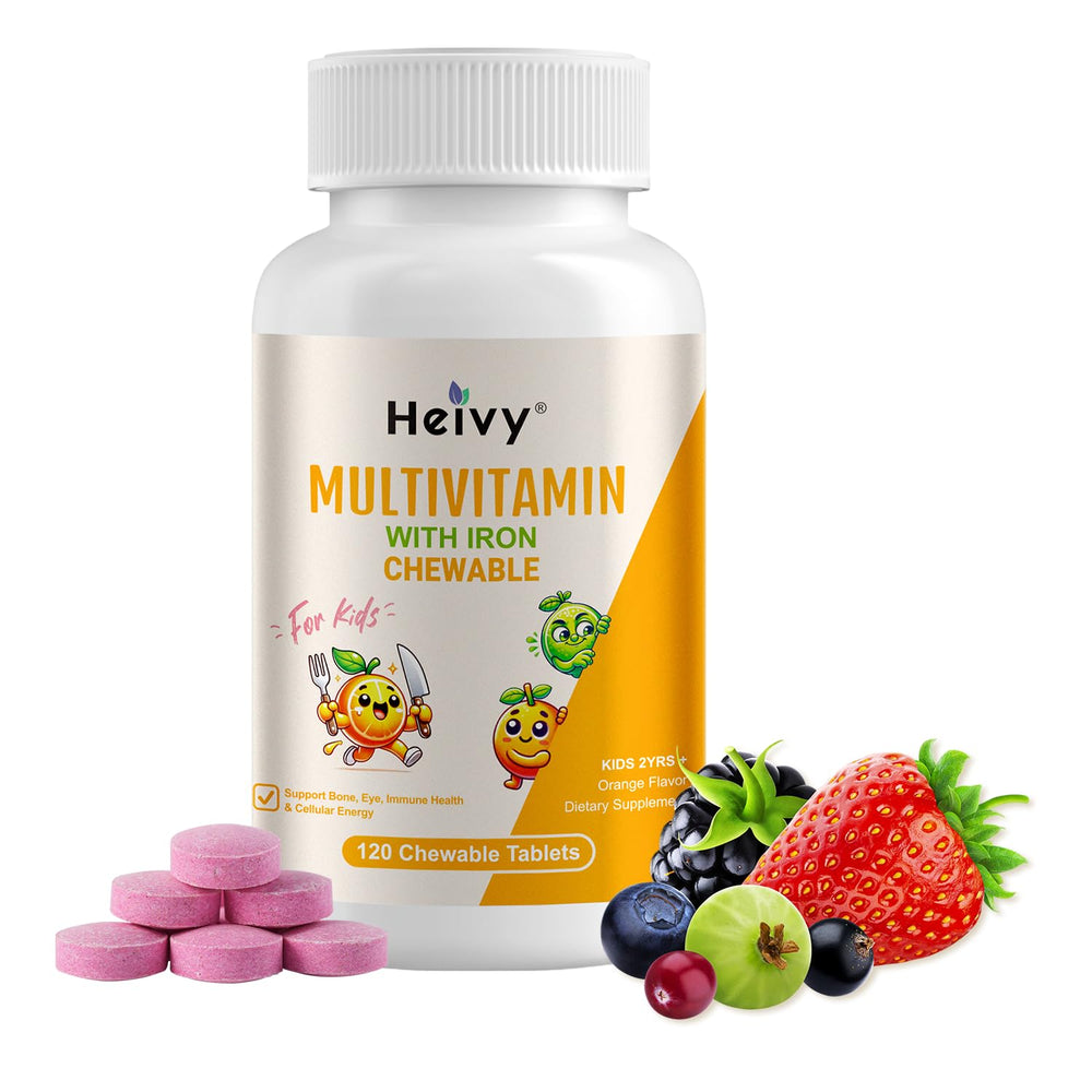 Heivy new children multivitamin chewable bottle for daily growth support