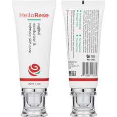 Hello Rose Vaginal Moisturizer bottle highlights vegan formula for daily external moisture