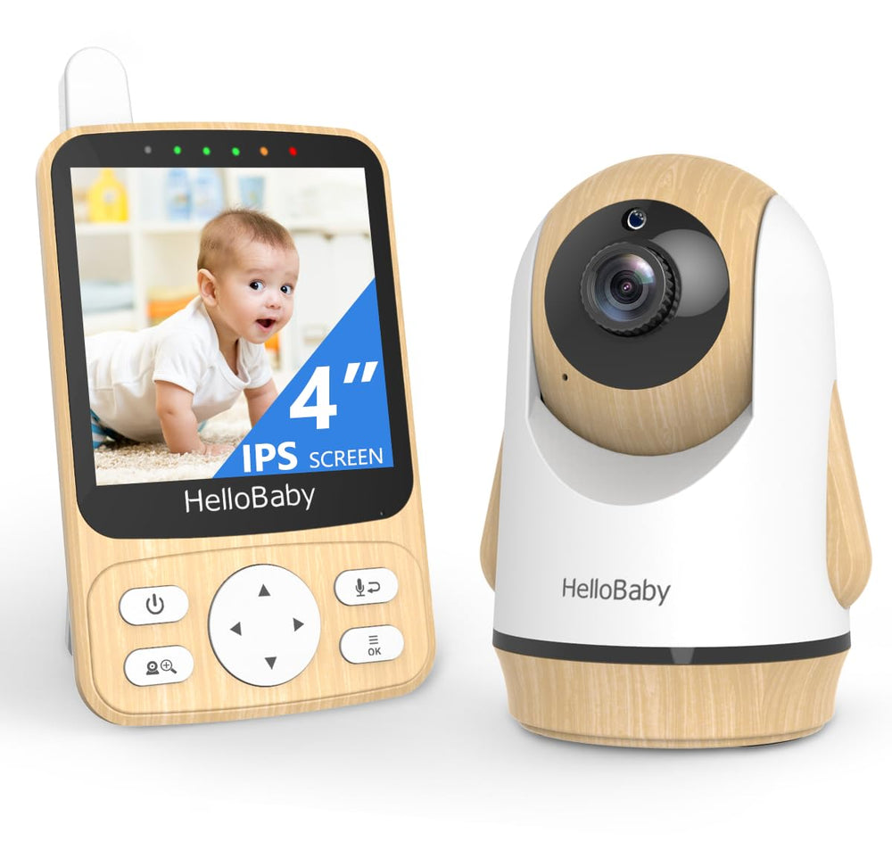 HelloBaby 4-inch IPS display enables crisp real-time nursery viewing for quick checks