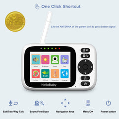 HelloBaby 1000ft range for unrestricted baby room viewing