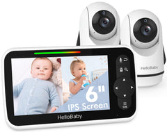 HelloBaby HB6351Plus-2 with a 6-inch screen for a clear nursery view.