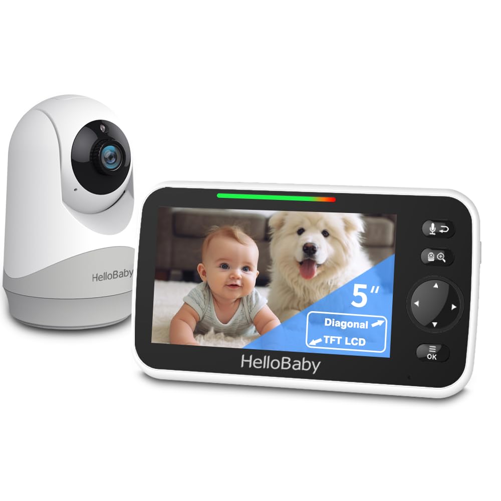 HelloBaby monitor camera with remote PTZ for real-time nursery viewing from the parent unit.