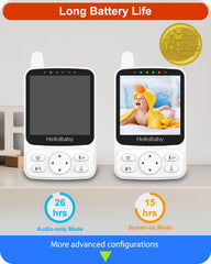 HelloBaby no-wifi monitor with IPS screen delivering clear color viewing anywhere