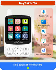 HelloBaby no-wifi monitor night vision reveals details in darkness
