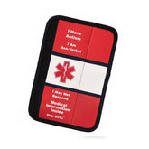 Help Belts seatbelt cover hero shot in red 9-inch, supports quick medical info access.