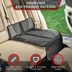 Helteko carseat protector back view showing secure, non-slip underside.