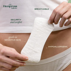 Hempress Hygienics breathable cotton liner resting against skin