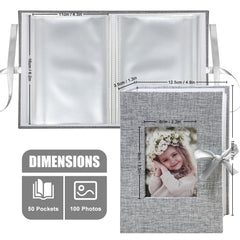 Gray linen cover provides a premium look for gifting or home display.