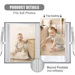 PVC-free pink pockets protect photos while showcasing vibrant colors.