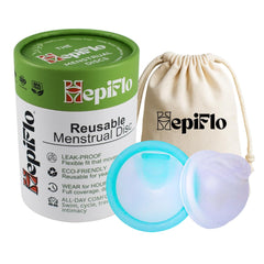 HepiFlo small menstrual disc insertion view highlights easy placement.