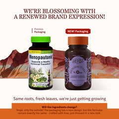 Herbs Etc. Menopautonic bottle side view showing label details for transparency