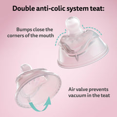 Herobility double anti-colic bottle pink 8.5oz designed for easy cleaning and baby comfort