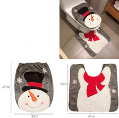 HESHIFENG Snowman tank cover updates the toilet area with seasonal color.