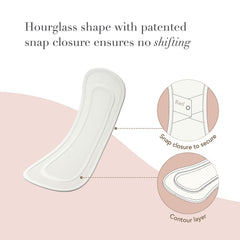 Hesta Rael pads show six-layer cotton construction for moisture management.