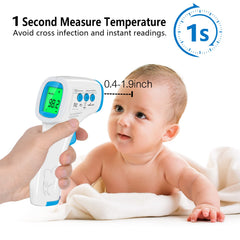 Hetaida infrared thermometer measuring a baby for fast accurate results