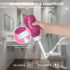 Hetaida 10oz leak-proof bottle with collapsible nozzle for travel-ready care.