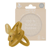 HEVEA pacifier orthodontic teat in golden honey, easy cleaning in a one-piece design.