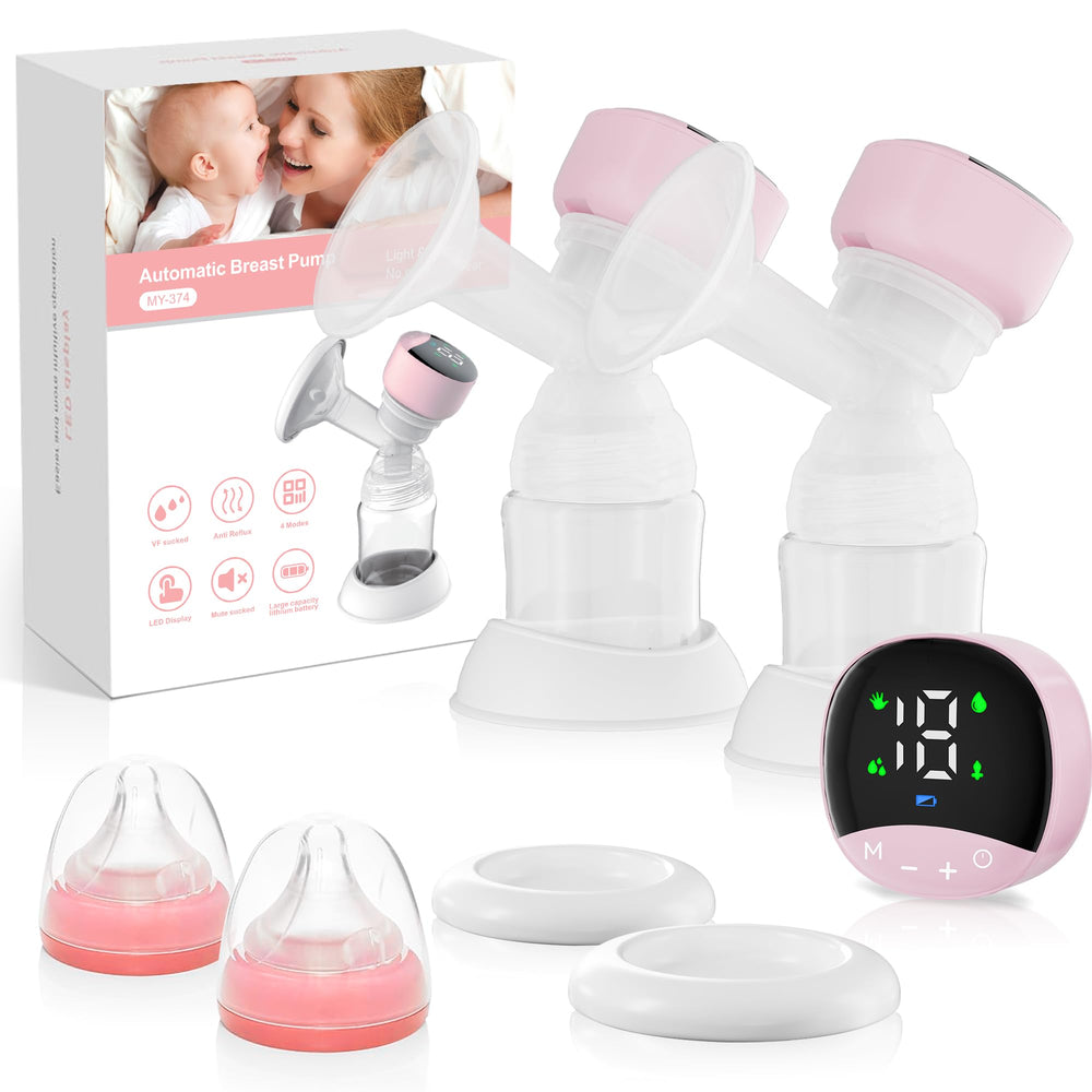 HEYAXA wearable breast pump shows lightweight portable design for busy moms.
