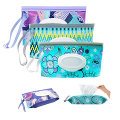 HFHungkeong 3Pack Wipes Pouch with closed top keeps wipes moist on the go.