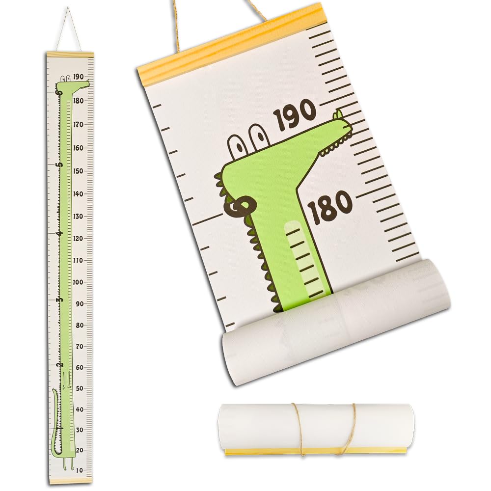 HHSSALIN crocodile height chart for kids on the wall to track growth playfully