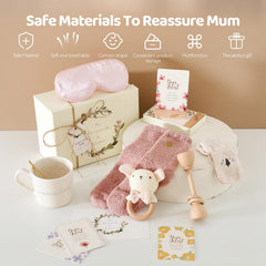 HI BABY MONMENT Bunny Rattle offers gentle teething relief and soothing sounds.
