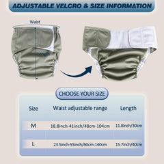 Hi Sprout reusable underwear gray with adjustable waist for a secure, gentle fit.