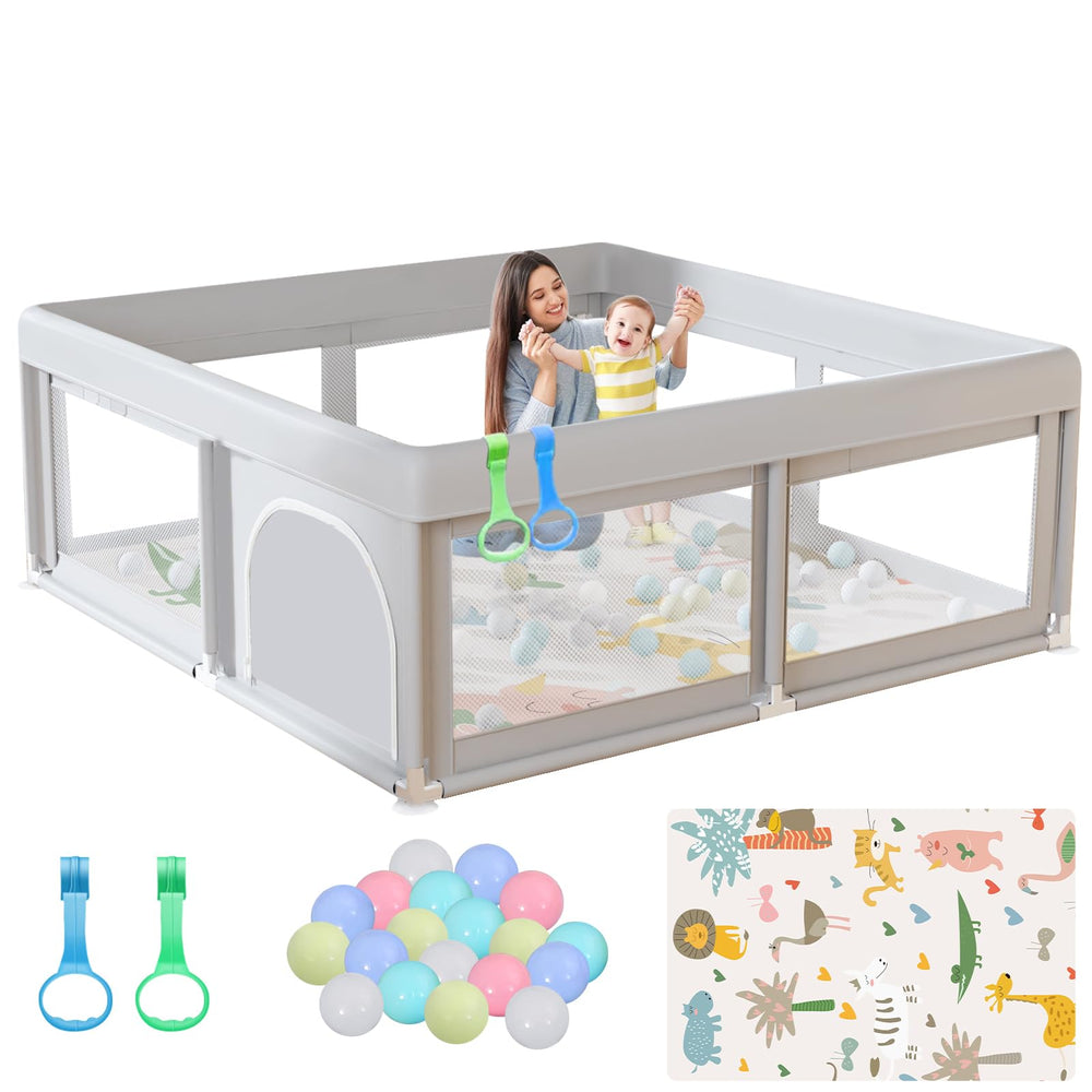 Hiaksedt Baby Playpen 50x50x26 open area for safe, supervised play.