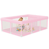 Hiaksedt large pink baby playpen with ample space for supervised playtime
