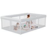 Hiaksedt baby playpen assembly in progress, quick setup for busy families.