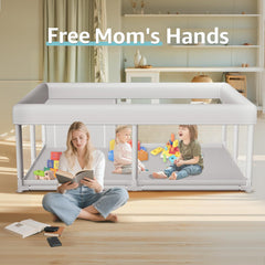 Hiaksedt playpen with 360° mesh for clear supervision from any angle.