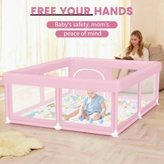 Hiaksedt playpen shows 360-degree visibility for constant supervision