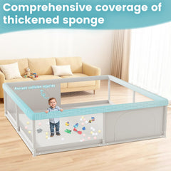 Hiaksedt playpen with zipper gate for easy entry and containment.
