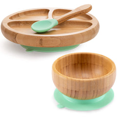 HI BABY MONMENT bamboo suction plate keeps meals steady to prevent spills.