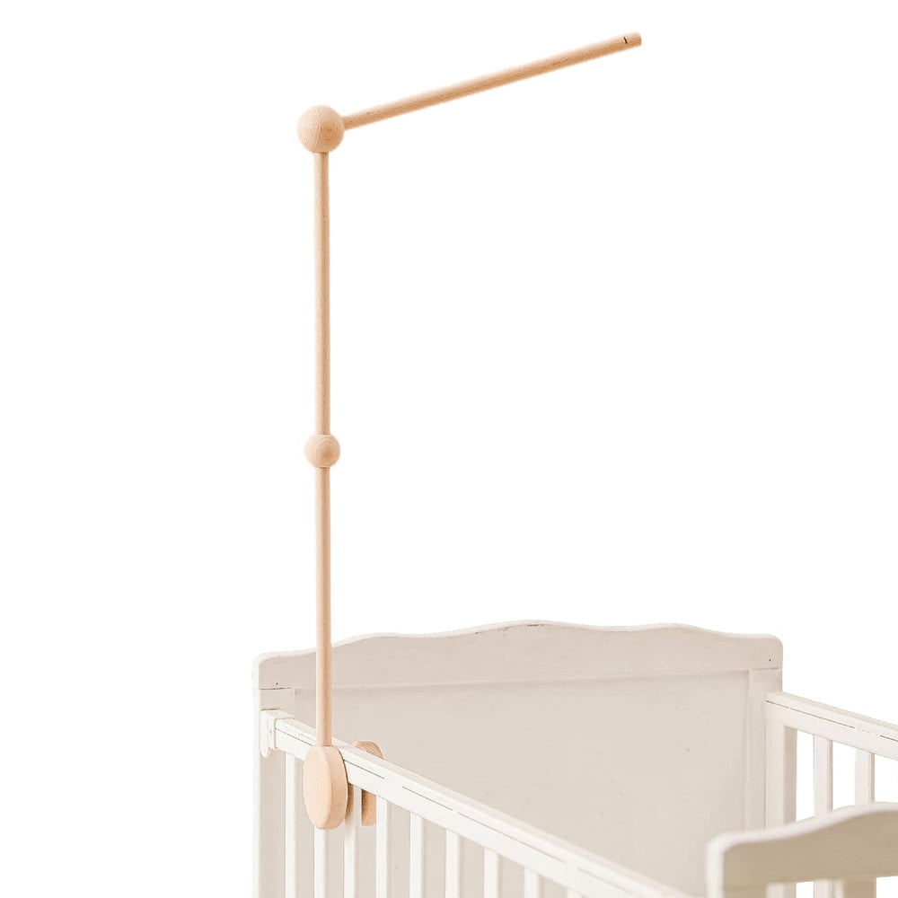 HI BABY MONMENT crib mobile holder in beech wood adds warmth and stability.