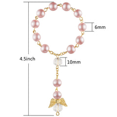 Hicarer acrylic rosary pink angel-wing design adds elegant decor to events