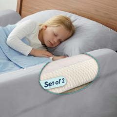 Hiccapop bed bumpers 2-pack for toddlers in use, creating a safer sleeping boundary.