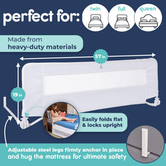 Hiccapop universal-fit bed rail works with twin, full, and queen beds.