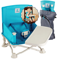 Hiccapop OmniBoost folded frame with carry bag for easy travel and storage.