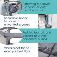 Removable mesh walls of hiccapop PlayPod for breathable or snug space