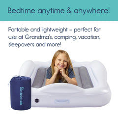 hiccapop toddler air mattress with velvet flocked top for cozy sleep