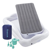 hiccapop toddler travel bed with 4-sided bumpers for travel safety
