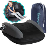hiccapop UberBoost inflatable booster seat with narrow backless design for travel.