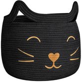 HiChen large woven cotton rope basket front view showing spacious storage for blankets and toys
