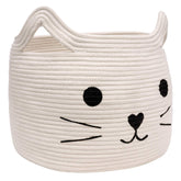 HiChen large woven cotton rope basket viewed from top for tidy storage