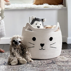 HiChen neutral color decorative basket in a modern living room