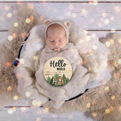 Hickory Hollow multi-use woodland blanket used as swaddle and layering piece